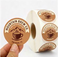 Étiquette autocollante imperméable avec logo personnalisé, adaptée aux cafés, boulangeries et fleuristes