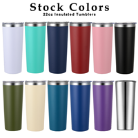 새로운 22 oz 스테인레스 스틸 진공 22 OZ 대용량 절연 여행 머그 재사용 가능한 커피 텀블러 뚜껑