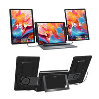 Monitor Portátil de 15.6 Pulgadas, Plug & Play, Pantalla Desmontable, Monitores para Juegos con Pantalla Dual, Monitor Multipantalla para Laptop