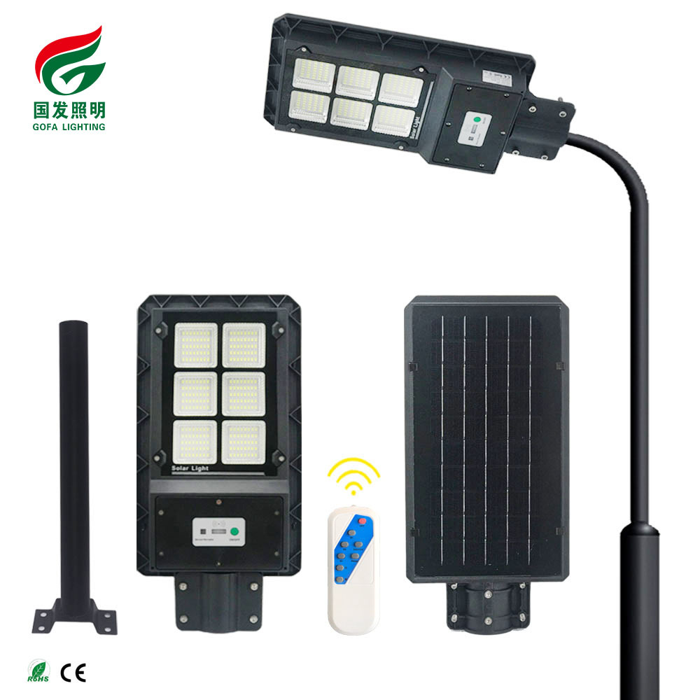 2020 Venta caliente Ip65 al aire libre Sensor Pir integrado lámpara de calle Solar precio 60W 120W 180W todo en una luz de calle Solar llevada