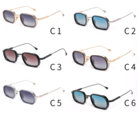 LMA Nouveauté Lunettes de soleil classiques rectangulaires de haute qualité en métal TR90 Marron Dégradé Polarisées Hommes Luxe Femmes