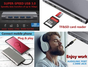 Cổng <span class=keywords><strong>USB</strong></span> 11 Trong 1 C Sang 4K HDMI VGA Có Đầu Đọc Thẻ SD, <span class=keywords><strong>Gigabit</strong></span> <span class=keywords><strong>Ethernet</strong></span> Và Nhiều Thiết Bị Khác Dùng Cho MacBook Pro, Samsung S8 S9 S10 S20 Và Hơn Thế Nữa - Product Image 3