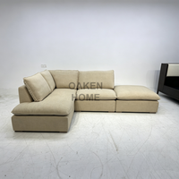 OAKEN Meubles de salon de luxe, canapé nuage en tissu lin personnalisé, coussin moelleux, ensemble de meubles de salon, fabrication américaine
