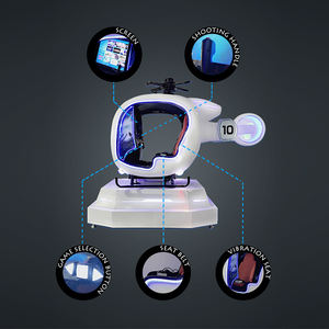 室内虚拟现实飞机和直升机飞行模拟器儿童家用商场或机场用耐用钢铁设备 - Product Image 6