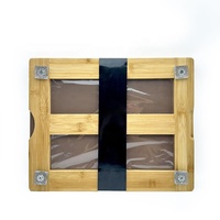 Ensemble de planche à découper en bois de bambou pour lave-vaisselle antibactérien minimaliste moderne avec 7 tapis en PP codés par couleur