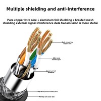 Kabel Jaringan Tembaga Bebas Oksigen Cat 6A Elbow High-Flex Drag Chain Shielded Gigabit Industrial Camera Office Router Patch Cord