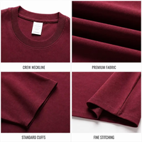 T-shirt Streetwear Personnalisé Brodé Tricoté Haute Qualité 240g Coupe Ample Couleur Unie Respirant Grande Taille
