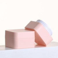 Pots en plastique PP carrés colorés roses, personnalisables avec logo, pour lotions et crèmes, 5G 15G 20G 30G 50G
