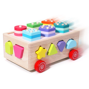 Giocattolo Educativo Montessori Multifunzione in Legno per Bambini: Blocchi da Costruzione con <span class=keywords><strong>Forme</strong></span> <span class=keywords><strong>Geometriche</strong></span> e Colori Assortiti - Product Image 3