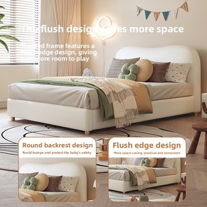 Letto per Bambini Tongyute 1.2m 1.5m, Design Moderno Minimalista Nordico di Lusso, in Legno Massello <span class=keywords><strong>e</strong></span> Pelle, per Camere da Letto di Ragazzi <span class=keywords><strong>e</strong></span> Ragazze - Product Image 3