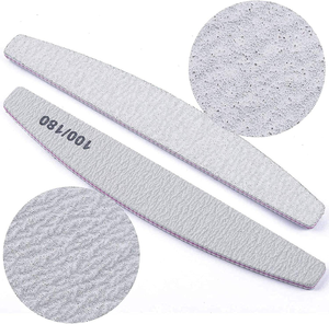 Limes à ongles professionnelles demi-lune 80 100 180 240 grain papier de verre lavable émeri manucure pédicure Art outils produit approvisionnement - Product Image 1