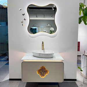 GODI Custom Small Apartment Design <span class=keywords><strong>Mueble</strong></span> de baño de hotel montado en la pared <span class=keywords><strong>Mueble</strong></span> de baño blanco - Product Image 5