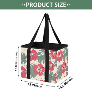 Organizadores de Maletero de Coche y Bolsas Reutilizables de Compras para Cocina con Diseño de Flor de Anturio Hawaiano - Product Image 3
