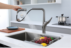 Nuevo Producto 2025: <span class=keywords><strong>Grifo</strong></span> de Cocina Extraíble de Cobre con Válvula de Cerámica de Alta Calidad, Color Gris Metálico, Agua Fría y Caliente - Product Image 4