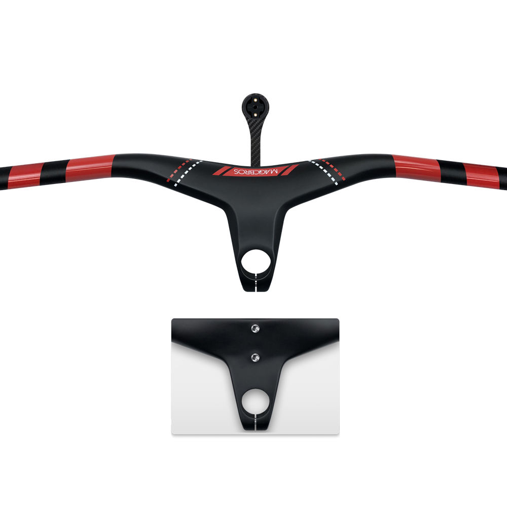 Integrated Handlebar Carbon with Computer Mounting Holes for MTB