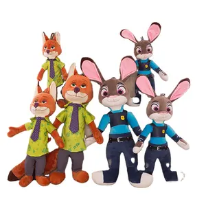 40cm 애니메이션 동물 봉제 장난감 인형 여우 토끼 봉제 인형 만화 동물 베개 장난감 소년과 소녀를위한 가정 장식 선물