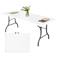 Table pliante en plastique Portable de 6 pieds avec poignée Design moderne durable pour les banquets de fête en plein air mariages