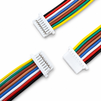 SH1.0 Kabel Harness Pitch 1.0mm Berlapis Timah Tembaga Berisolasi Silika Gel 450mm 2-15 Pin Kepala Ganda Setara JST Merek Xinya 300V