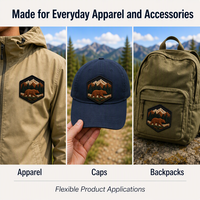Écusson brodé 3D personnalisé Ours Montagne Forêt Pinie Faune Sauvage pour Veste de Randonnée Sac à Dos Vente en Gros