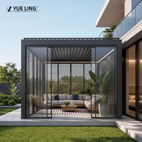 Pergola motorisée à toit à lames orientables en aluminium, sur mesure pour les entrepreneurs en aménagement paysager, pergola d'extérieur résistante à la pluie pour l'ombrage du jardin