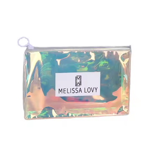 Logotipo personalizado holográfico láser holográfico brillante PVC impermeable cosmético traje de baño embalaje bolsa con cremallera para conjuntos de regalo - Product Image 5