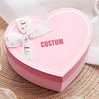 Vente en gros de coffrets cadeaux en forme de cœur de luxe rose design personnalisé mode style romantique