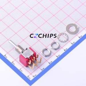 7203SYABE Toggle Switch Through hole Component (THT) Switch Double Pole Double Throw 20V 20V Cylindrical Knob - Product Image 1