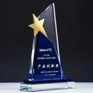 Trofei in Cristallo K9 Personalizzati con Logo Souvenir Premio Artistico Personalizzato in Metallo Bronzo <span class=keywords><strong>Stella</strong></span> Occidentale per Aziende - Product Image 4