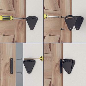 Cerradura de puerta de Granero negra de acero mate RHETECH, puerta corredera de gran tamaño, pestillo de caída, herrajes de bloqueo de privacidad Interior de 90 grados - Product Image 6