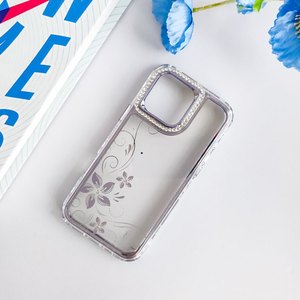 Long lanh TPU hoa bướm sang trọng cát lún trong suốt kim cương chống sốc thời trang Bling rõ ràng threeinone điện thoại di động trường hợp - Product Image 5