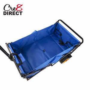 Portable 4 roues en acier tissu panier de rangement pliable Camping <span class=keywords><strong>Wagon</strong></span> chariot pour jardin plage Shopping rouleau conteneur Structure - Product Image 2