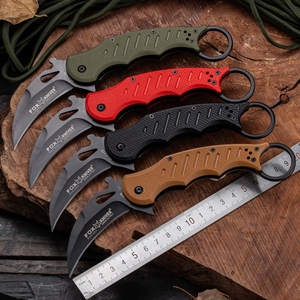 Cuchillo Plegable de Práctica y Entrenamiento para Camping, Modelo G10 Handle Fox Karambit Claw Knife, Venta al Por Mayor OEM - Product Image 1