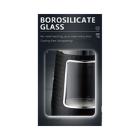 Nouvelle bouilloire électrique sans fil en verre 1,7 L 1500 W 2025 avec base rotative à 360°, fonction maintien au chaud et protection anti-ébullition à sec pour hôtels