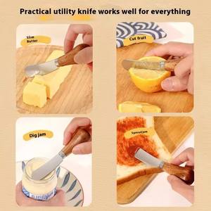 Coltello da Burro con Manico in Legno e Logo Personalizzato, Lama in Acciaio Inox, Mini Spalma per Pane e Marmellata - Product Image 5
