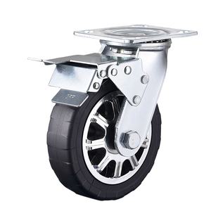 Edelstahl rollen 6 "Fest platte Hochleistungs-<span class=keywords><strong>PU</strong></span>-Polyurethan European12532 Edelstahl räder Nachlauf - Product Image 3