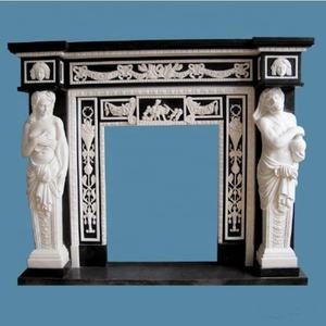 पत्थर की मैटल के चारों ओर काले संगमरमर के फ्रांसीसी शेर सिर फिसलकर मैटल - Product Image 2