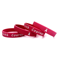 Bracelets de sensibilisation au cancer du sein en silicone rose, bracelets de sport pour femmes, vente chaude, sensibilisation au cancer du sein