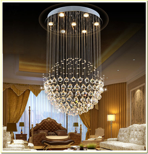 Nhà thiết kế LED sang trọng pha lê toàn cầu trang trí thả đèn pha lê đèn chùm ánh sáng mặt dây chuyền bàn ăn - Product Image 3