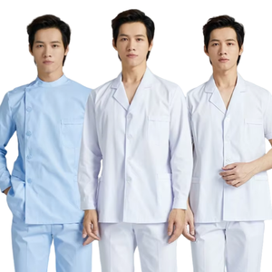 Tenue Médicale Unisexe à Manches Courtes en Tissu Sergé Polyester/Coton – Ensemble d'Été Court pour Infirmiers, Médecins Dentistes et Professionnels de la Santé - Product Image 1