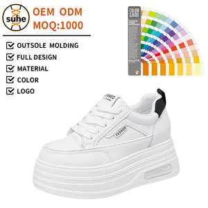 Zapatillas de Plataforma Modernas para Mujeres de Baja Estatura - Zapatillas Blancas de Moda, Ligeras y de Caña Baja con Plantillas para Aumentar la Altura - Product Image 1