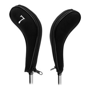 Housse de protection pour fers de golf en néoprène noir avec fermeture éclair – Ensemble de housses pour têtes de fers de golf - Product Image 2