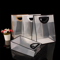 Cortou o Punho Plástico impresso vinil Shopping/vestuário/Saco da embalagem do presente personalizado transparente PP sacola PVC