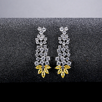 Boucles d'oreilles pendantes élégantes pour femmes, LUOTEEMI, luxe, mariage, fiançailles, zircon taillé en œil de cheval, mode