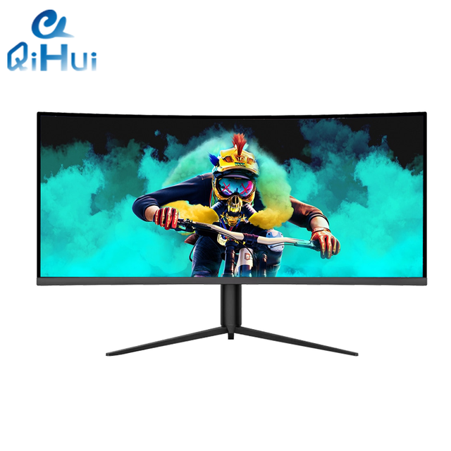 Qihui High Quality 34 Inch Gaming Monitor 2K 4k 5K UHD QHD Gaming Monitors 144 Hz 165Hz 240Hz Curved Flat PC Monitor Display