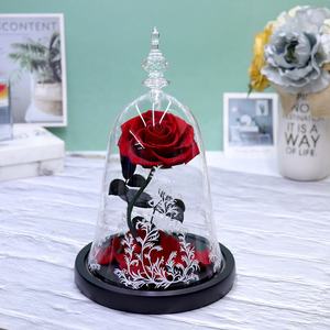 Cadeaux de saint-valentin, la <span class=keywords><strong>belle</strong></span> et la bête, cadeaux de Roses enchantées, cloche en verre, dôme pour toujours, Roses en dôme de verre, vraies fleurs tactiles - Product Image 2