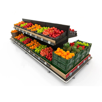 Meerlaags, heavy-duty, gepoedercoat, op maat gemaakte promotionele productpresentatie, zwart, dubbelzijdig fruit- en groenterek