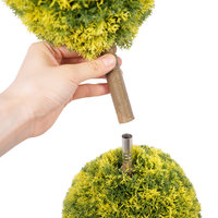 Arbre topiaire artificiel en cèdre jaune-vert de 60 cm, protection UV, imperméable, plante en pot, classique, intérieur/extérieur