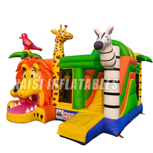 Castillo Inflable 3D Deluxe Jungle Lion con Tobogán y Zona de Brincos, Castillo Inflable con Techo para Niños, Ciudad de Diversión, Juguetes Inflables para Fiestas y Eventos - Product Image 6