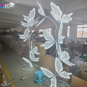LEDA Nouveau design, support de toile de fond décoratif avec papillons lumineux LED, arche de mariage - Product Image 6