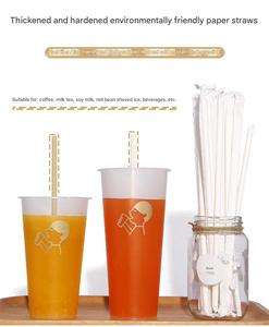 Pajitas de Papel Desechables Personalizables con Impresión de Logotipo, Diámetro de 6 mm, 8 mm, 10 mm, 12 mm, Longitud de 197 mm, 200 mm, 230 mm - Product Image 5